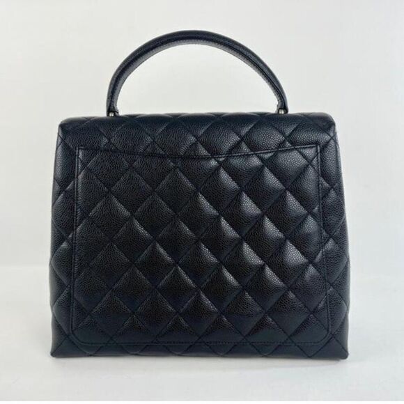 Chanel Caviar Leather Top Handle Flap Bag with SHW in Black - Picture 4 of 13